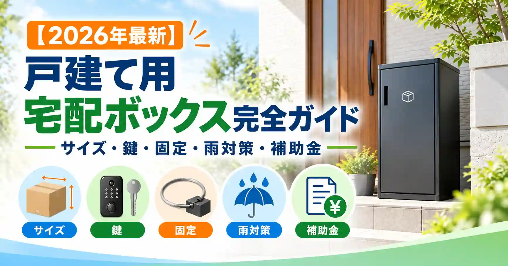 【2026年最新】戸建て用宅配ボックス完全ガイド｜サイズ・鍵・固定・雨対策・補助金