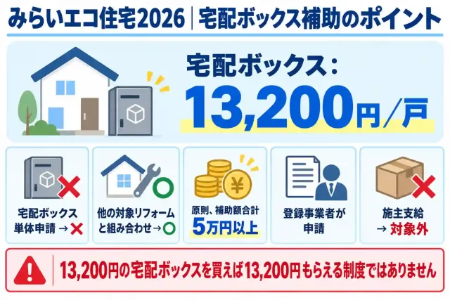 宅配ボックスだけではみらいエコ住宅2026を利用できない
