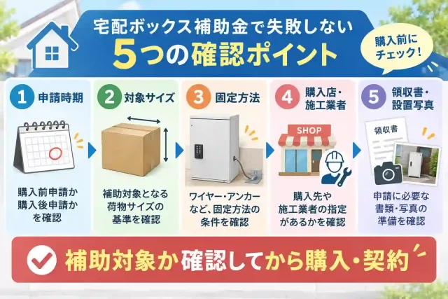 宅配ボックス補助金で失敗しないための5つの確認ポイント