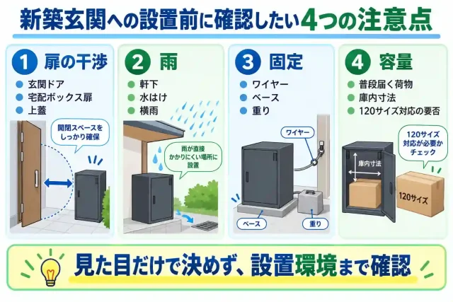 新築玄関への設置前に確認したい4つの注意点